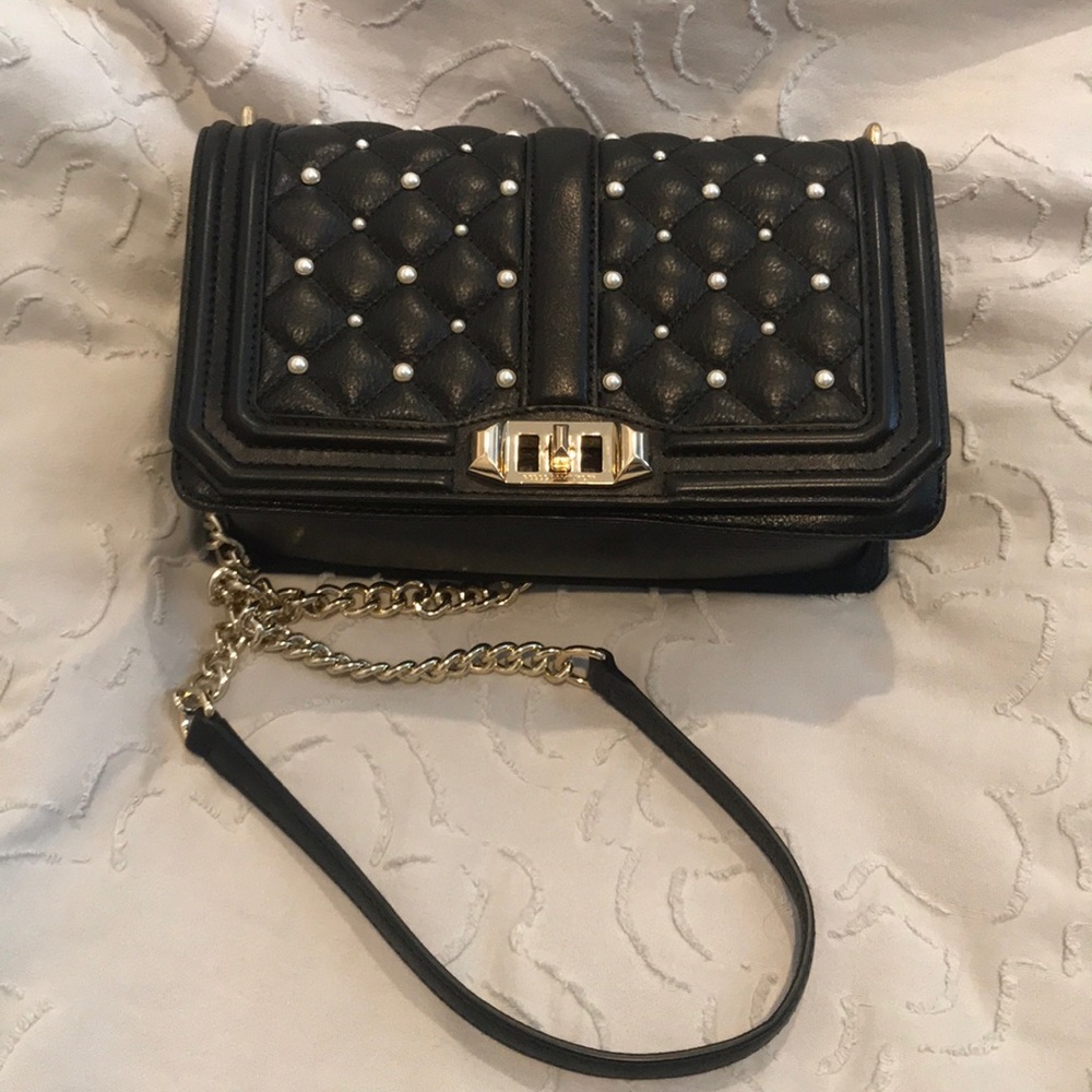 New Rebecca Minkoff Black and Pearl Purse
